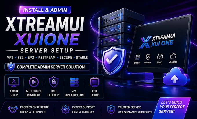 install admin server setup for xtreamui,xuione,with admin restream,vps,ssl,epg,