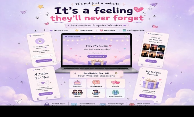 create aesthetic personalized gift website with custom cards