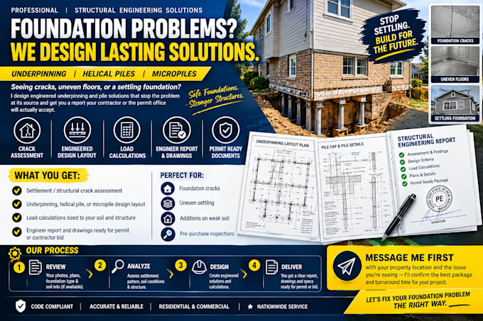 design foundation underpinning and helical pile plans
