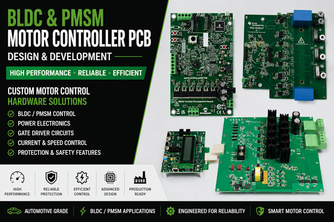 design ev traction inverter, psm foc motor controller pcb and power electronics