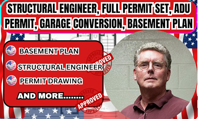 structural engineer, full permit set,adu permit,garage conversion,basement plan