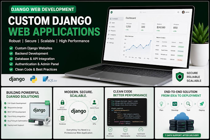 develop a custom django web application or backend
