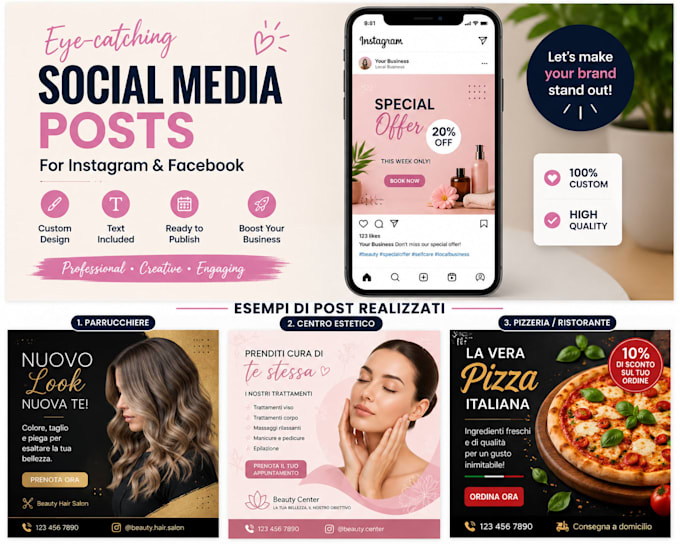 create engaging instagram and facebook posts for your business