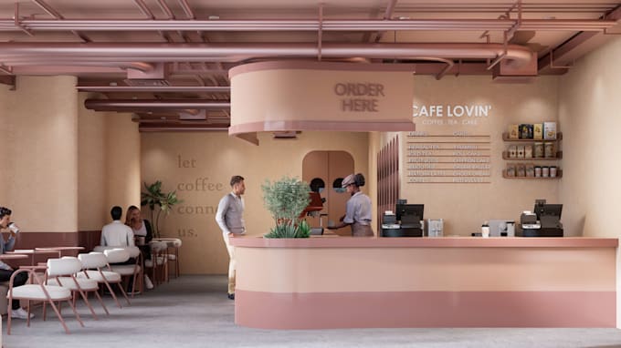 create restaurant, cafe, office and retail interior design in 3d