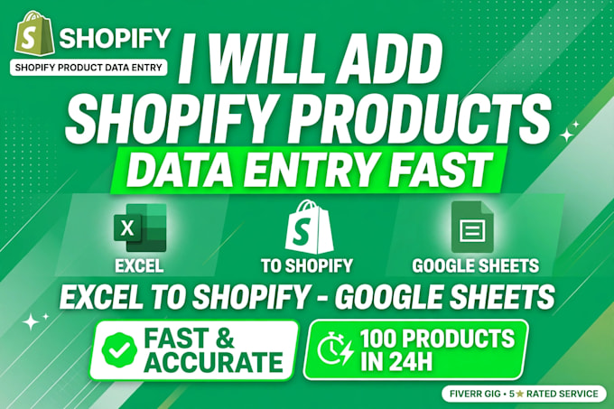 add shopify product data entry and google sheets