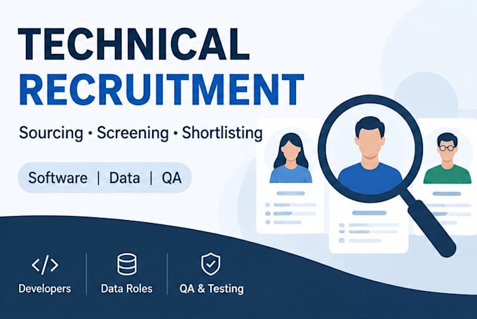 source, screen and shortlist technical candidates