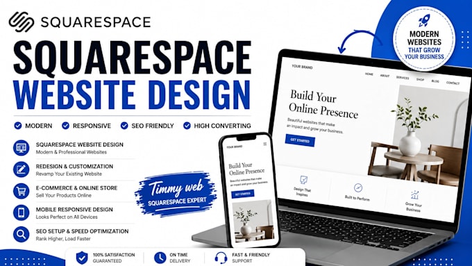 build squarespace website design, website development as squarespace expert