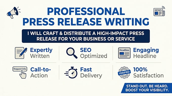 write press release, SEO news article and distribute to media