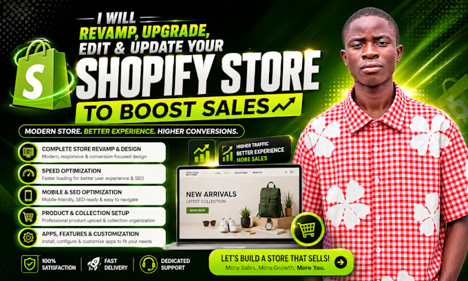 revamp, upgrade, edit and update your shopify store to boost sales