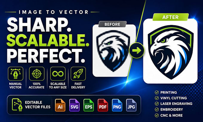 do manual vector tracing, ai logo to svg, png, graphic design, adobe illustrator