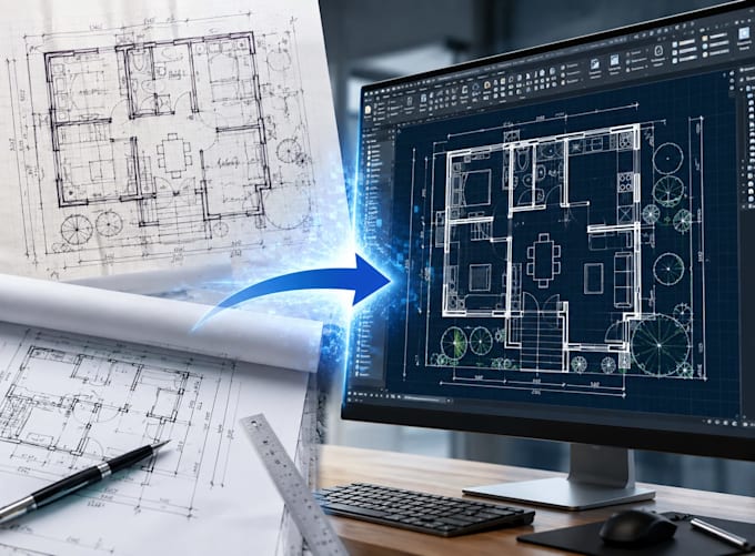 convert pdf sketch or image to autocad dwg 2d drawing acurately
