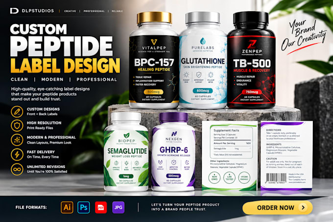 create premium peptide label designs