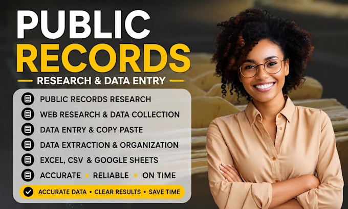 do public records research and data entry