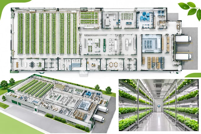 design a commercial vertical farm floor plan