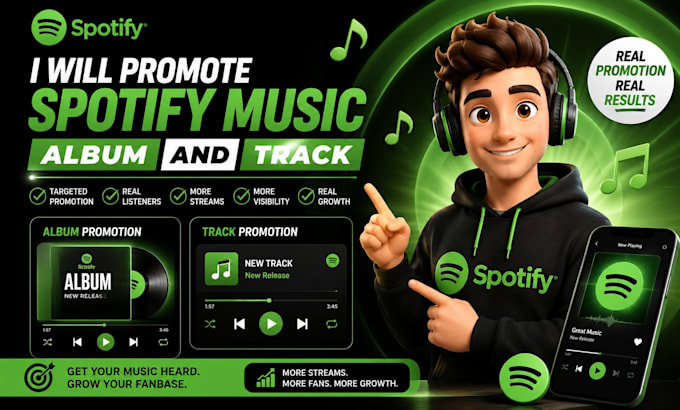promote spotify music album and spotify track