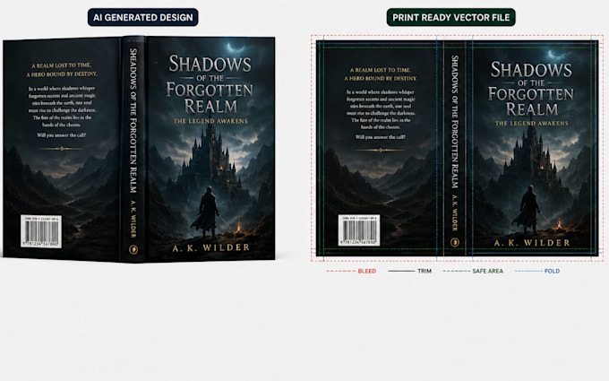 convert ai generated hardcover dust jacket into editable print ready vector file