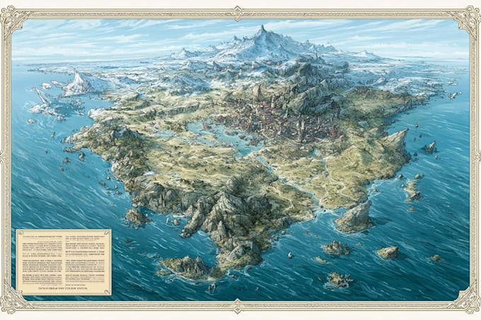 fantasy map illustration vector event map design tourist map