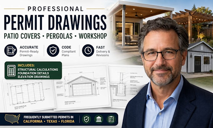 create deck patio pergola and porch permit drawings