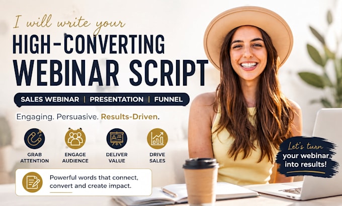 write a high converting webinar script, sales webinar and presentation