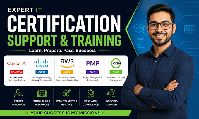 provide expert IT certification support for comptia, cisco ccna, AWS, pmp