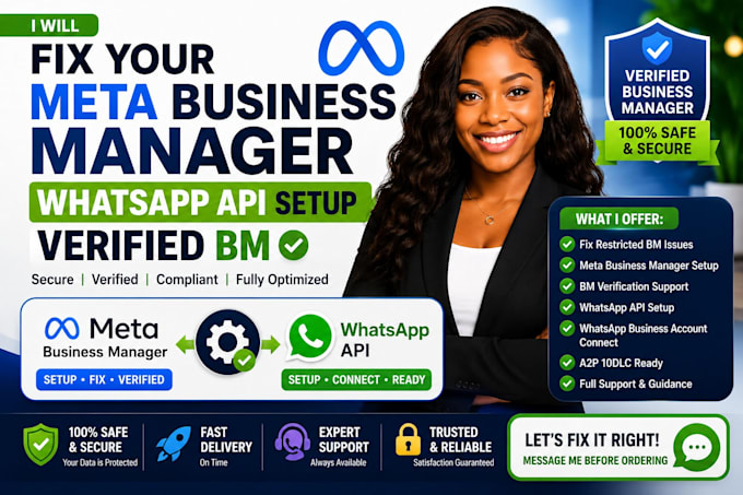 fix your meta business manager, whatsapp api setup verified bm