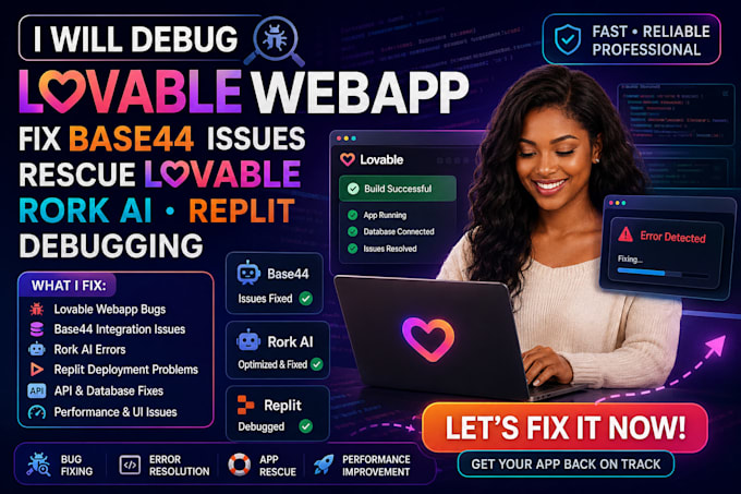 lovable ai webapp fix base44 app issues rescue lovable rork ai replit debugging