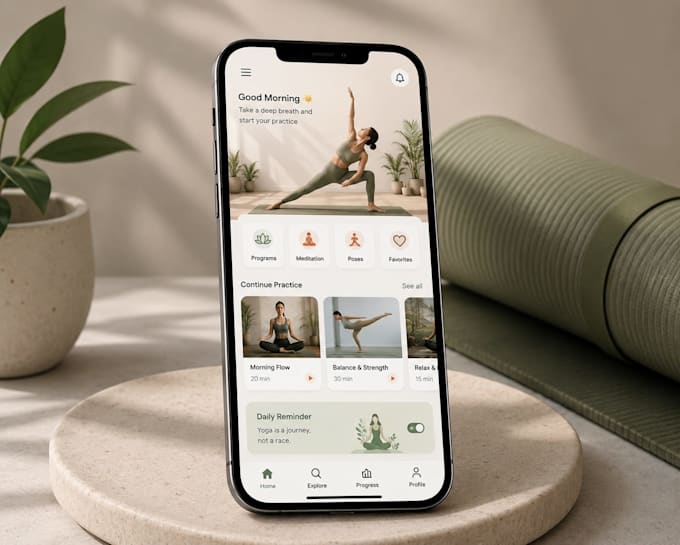 develop yoga app meditation app fitness app wellness app