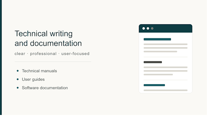 write professional technical documentation for your software
