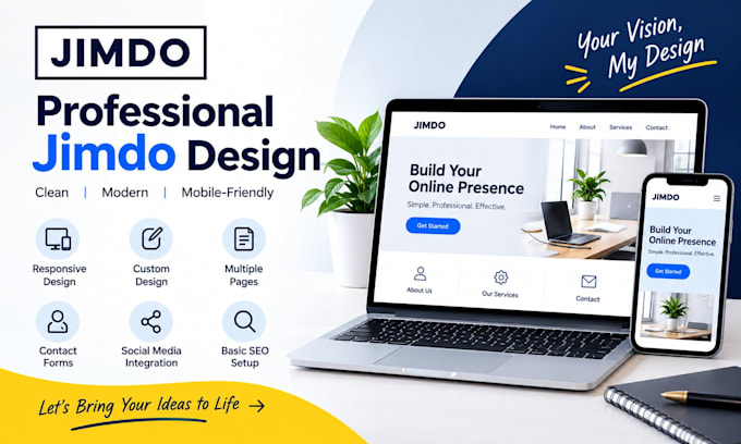 design a professional jimdo website for your business