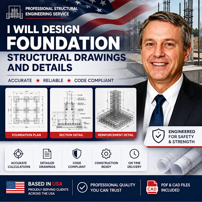 design foundation structural drawings and construction detail