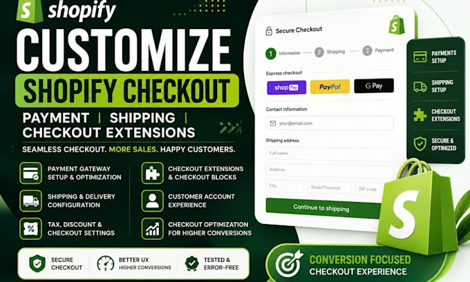 customize shopify checkout payment, shipping and checkout extensions