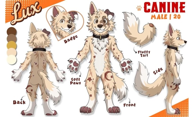 draw custom furry nsfw ref sheet fursona character sheet