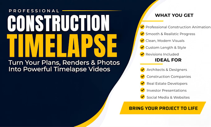 create realistic construction timelapse videos