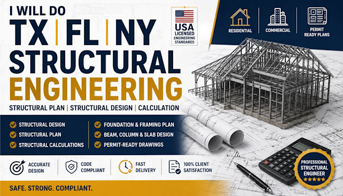 do tx fl ny structural engineering structural plan structural design calculation
