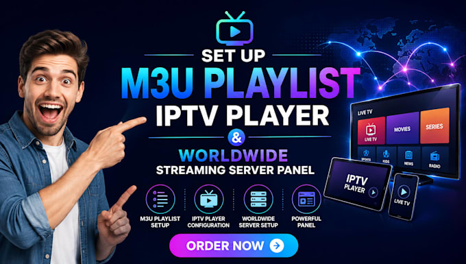 do m3u playlist, setup worldwide streaming panel