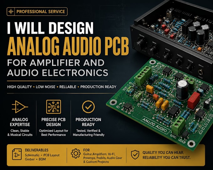 design analog audio pcb for amplifier and audio electronics