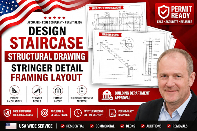 design staircase structural drawing stringer detail framing layout