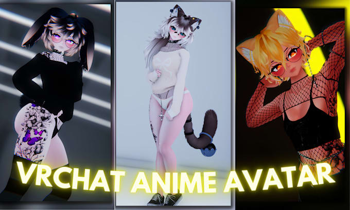 create 3d anime vrchat avatar anime vrc character rigging physbones unity quest