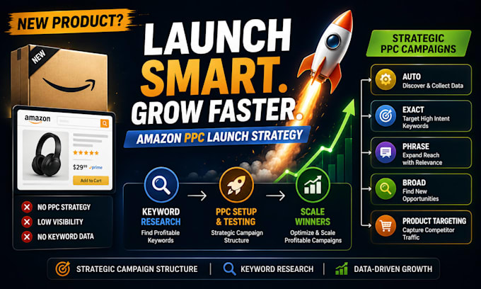 launch your amazon product with a strategic PPC campaign setup