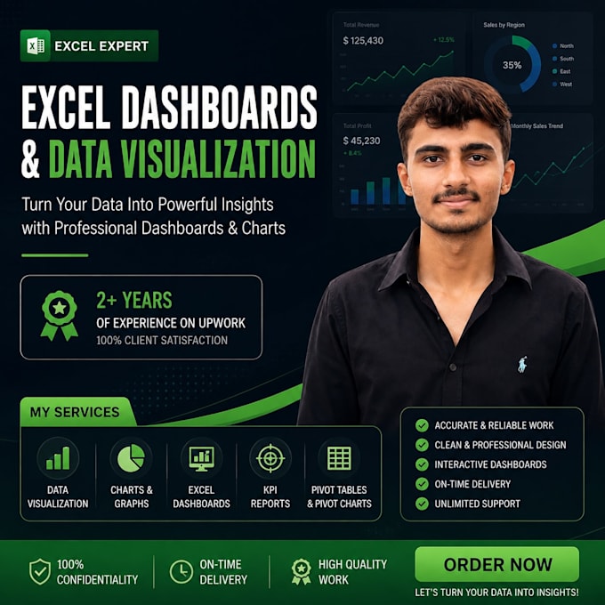 create excel dashboards and data visualizations
