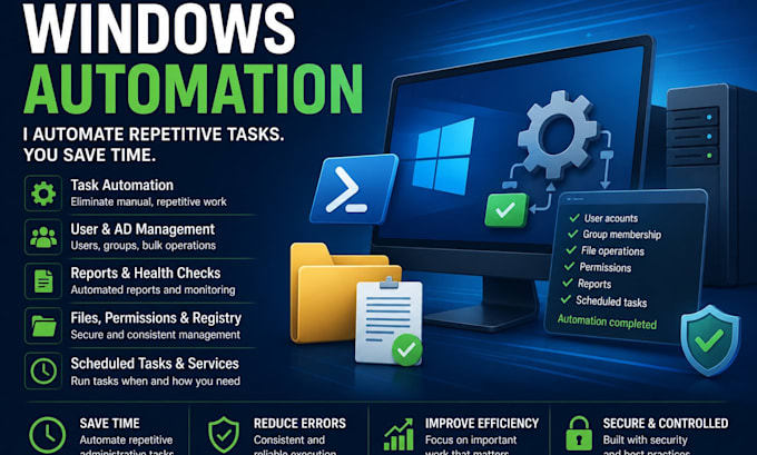 automate windows administration and repetitive IT tasks