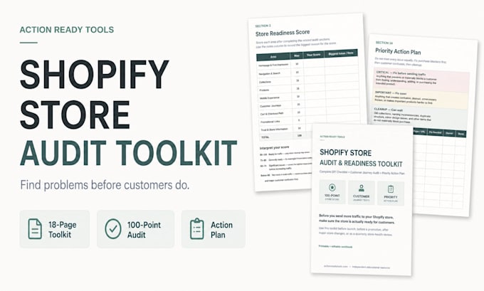 create a shopify store audit checklist and readiness toolkit