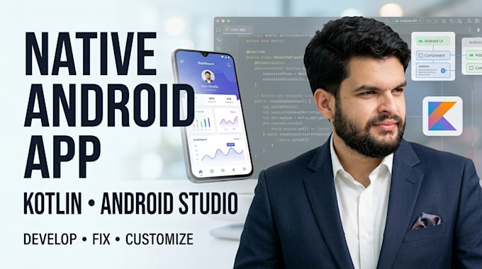 develop native android app in kotlin using android studio