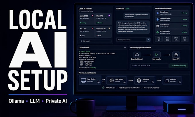 setup ollama local ai models and private ai development environment