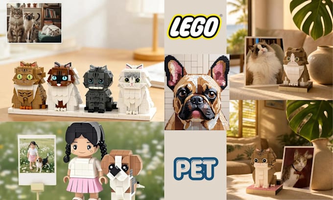 do 3d lego pet, animal moc with step by step instructions in bricklink