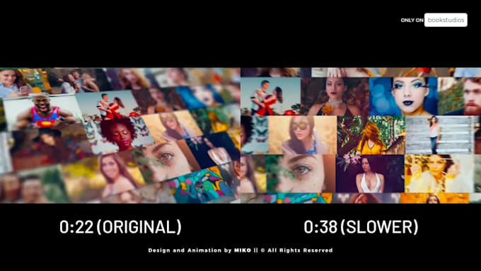 create mosaic photo wall vlog reveal video