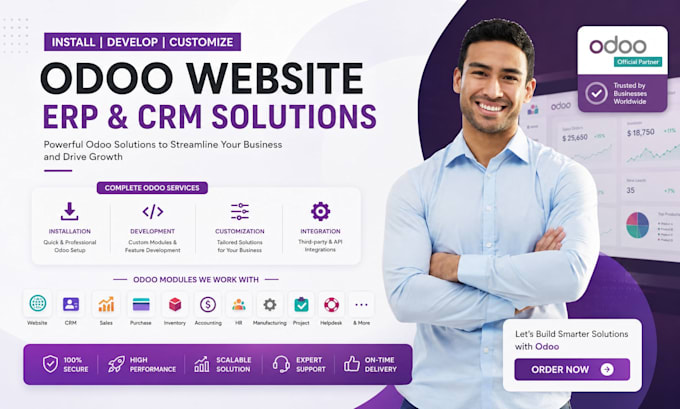 install develop customize odoo website erp crm odoo modules customization
