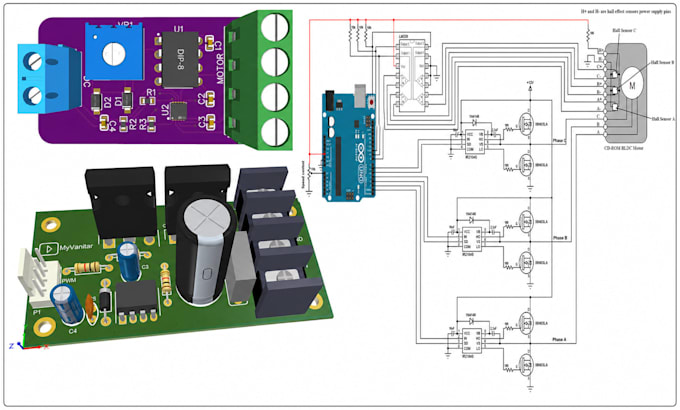 design bldc motor driver power electronics robotics  and automation pcb