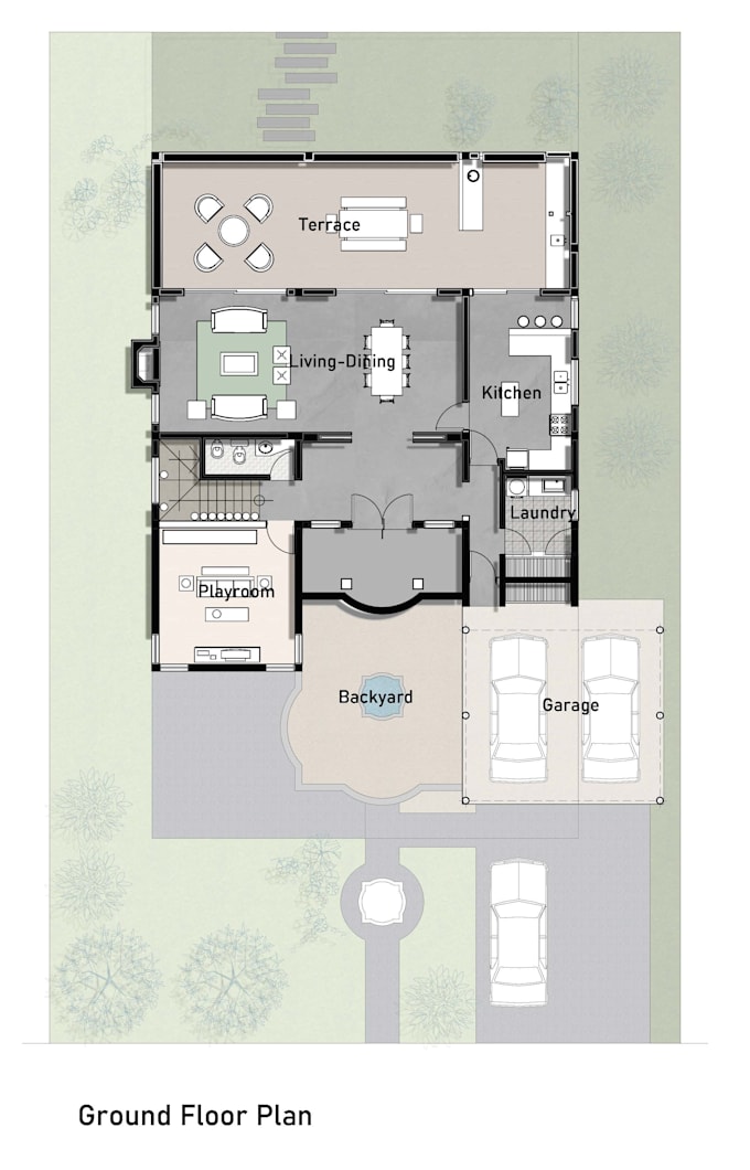 render professional 2d floor plans in photoshop
