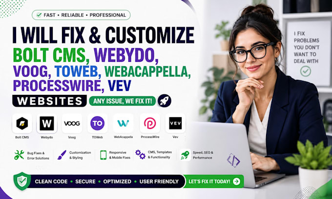 fix customize bolt cms webydo voog toweb webacappella processwire vev website